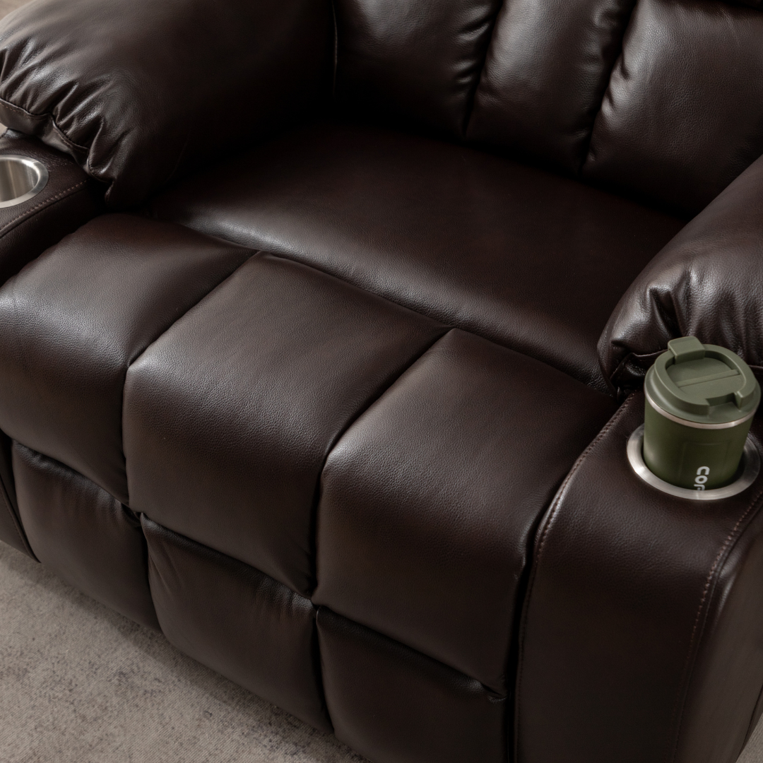 Bulkyriser 2.0 Lay Flat Lift Chair, 25.6 Inch Wide Seat, Back Up Battery, Dark Brown