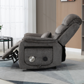 Knight Lay Flat Lift Chair, 24.8 Inch Wide Seat 74.8 Inch Length, Dual Motors, Wireless Charging Side Table, Light Grey ‪(FREE 2 Years Warranty)