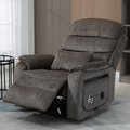 Knight Lay Flat Lift Chair, 24.8 Inch Wide Seat 74.8 Inch Length, Dual Motors, Wireless Charging Side Table, Light Grey ‪(FREE 2 Years Warranty)