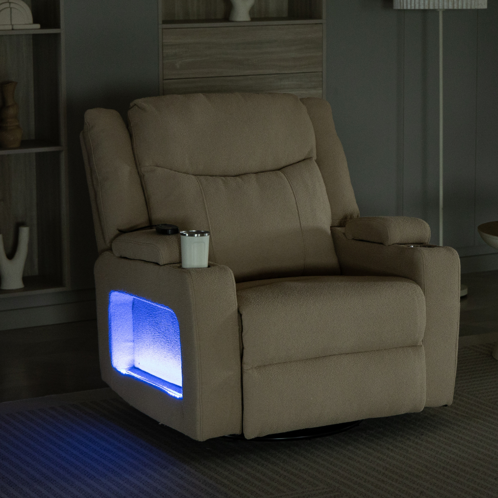 Luna Swivel Rocker - Power Recliner with Heat & Massage