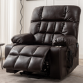 Bulkyriser 2.0 Lay flat Lift Chair, 25.6 Inch Wide Seat 73.2 Inch Length, Dual Motors, Dark Brown (FREE 2 YEARS WARRANTY)