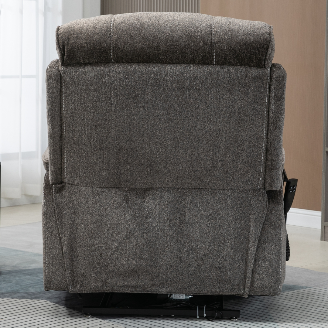 Knight Lay Flat Lift Chair, Oversized, Back Up Battery, Wireless Charging Side Table, Light Grey
