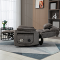 Knight Lay Flat Lift Chair, 24.8 Inch Wide Seat 74.8 Inch Length, Dual Motors, Wireless Charging Side Table, Light Grey ‪(FREE 2 Years Warranty)