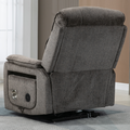 Knight Lay Flat Lift Chair, 24.8 Inch Wide Seat 74.8 Inch Length, Dual Motors, Wireless Charging Side Table, Light Brown ‪(FREE CPS Warranty)