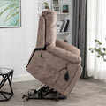 Upgrade your relaxation experience with our camel color lift chair, featuring a 350 lbs lifting mechanism bearing capacity. Enjoy the ultimate comfort and convenience of a premium lift chair designed for your specific needs. Upgrade your home furniture and indulge in the luxury of a lift chair that offers both style and function.