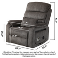 Knight Lay Flat Lift Chair, 24.8 Inch Wide Seat 74.8 Inch Length, Dual Motors, Wireless Charging Side Table, Light Grey ‪(FREE 2 Years Warranty)