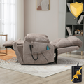 Castle 2.0 Lay flat Lift Chair, 26 Inch Seat Oversized, Back Up Battery, Light Brown