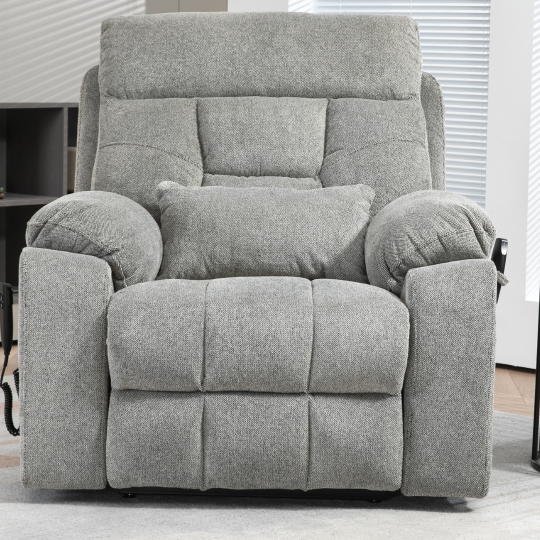 Castle 2.0 Lay flat Lift Chair, 26 Inch Extra Wide Seat, Gray
