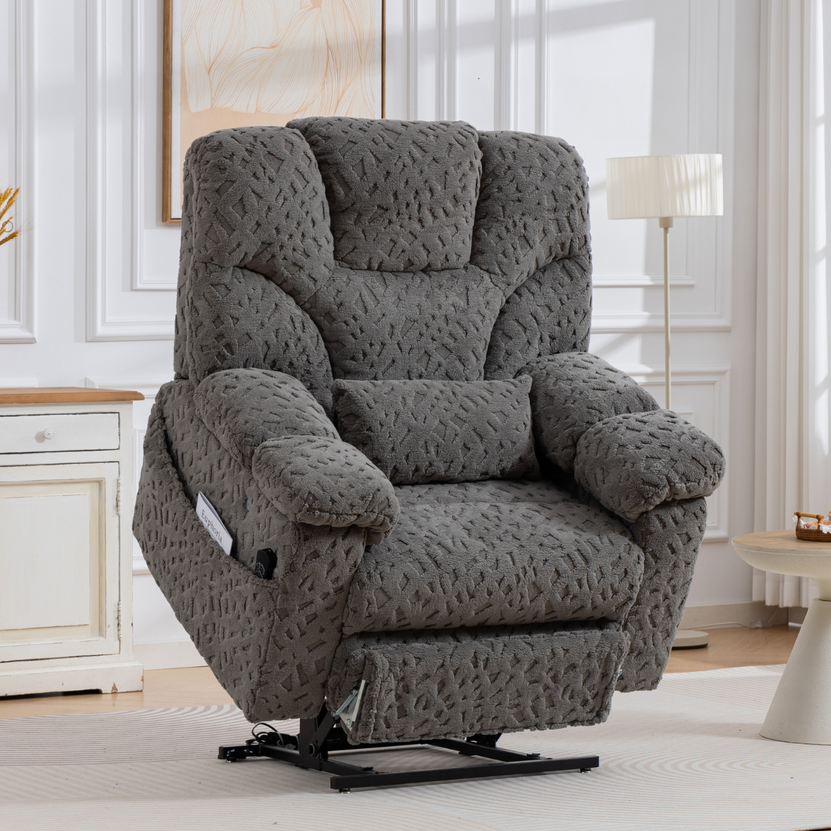 AirCell Massage Lift Chair – 28 Inch Wide Seat, 500-LBS Capacity with Extended Footrest