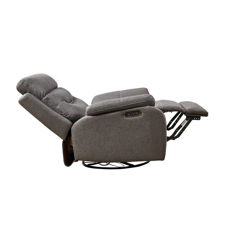 ComfortPivot Swivel Rocking Recliner, Power Headrest - Gray (FREE Eye Massager)