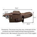 SleepingTitan Origin Lay Flat Lift Chair, 25.1 Inch Wide Seat 74.2 Inch Length, With Back Up Battery, Faux Leather Brown ‪(FREE 2 Years Warranty)