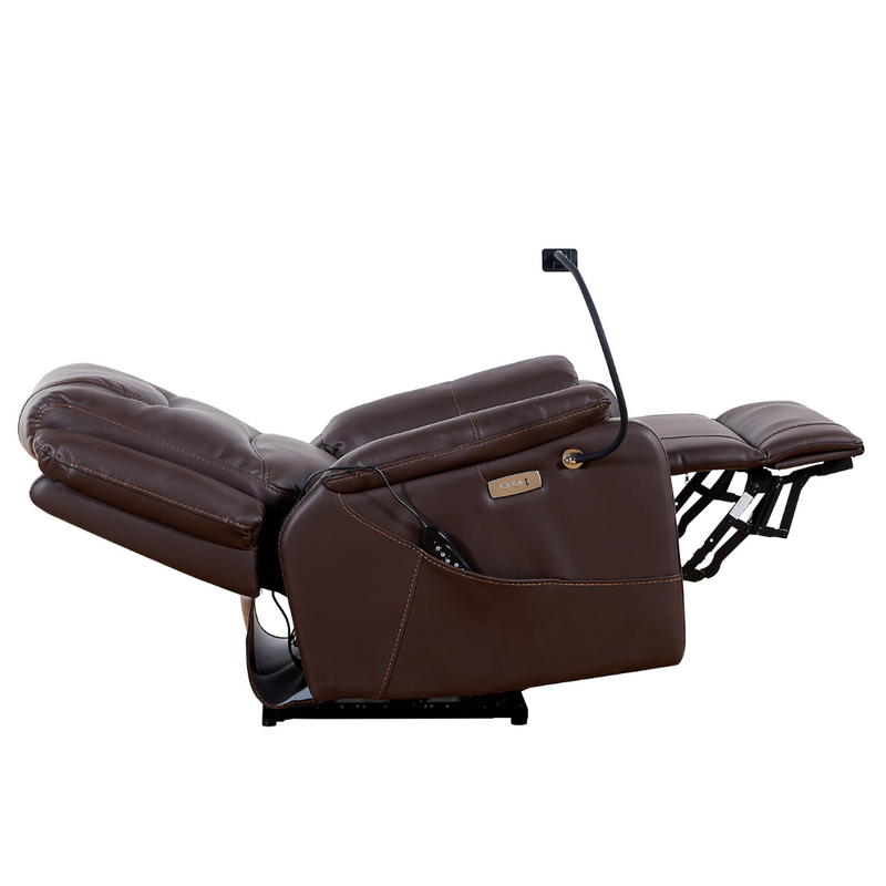 CloudFloat Recliner Chair with Heat and Massage, 139 Degree True Zero Gravity, With Heat And Massage Faux Leather Brown (FREE Eye Massager)