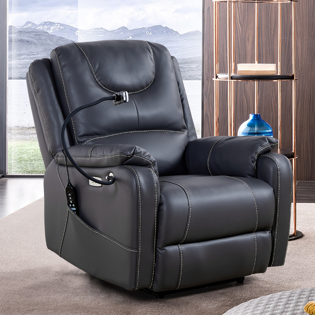 CloudFloat Recliner Chair with Heat and Massage, 139 Degree True Zero Gravity, with Heat and Massage Faux Leather Black (FREE Eye Massager).