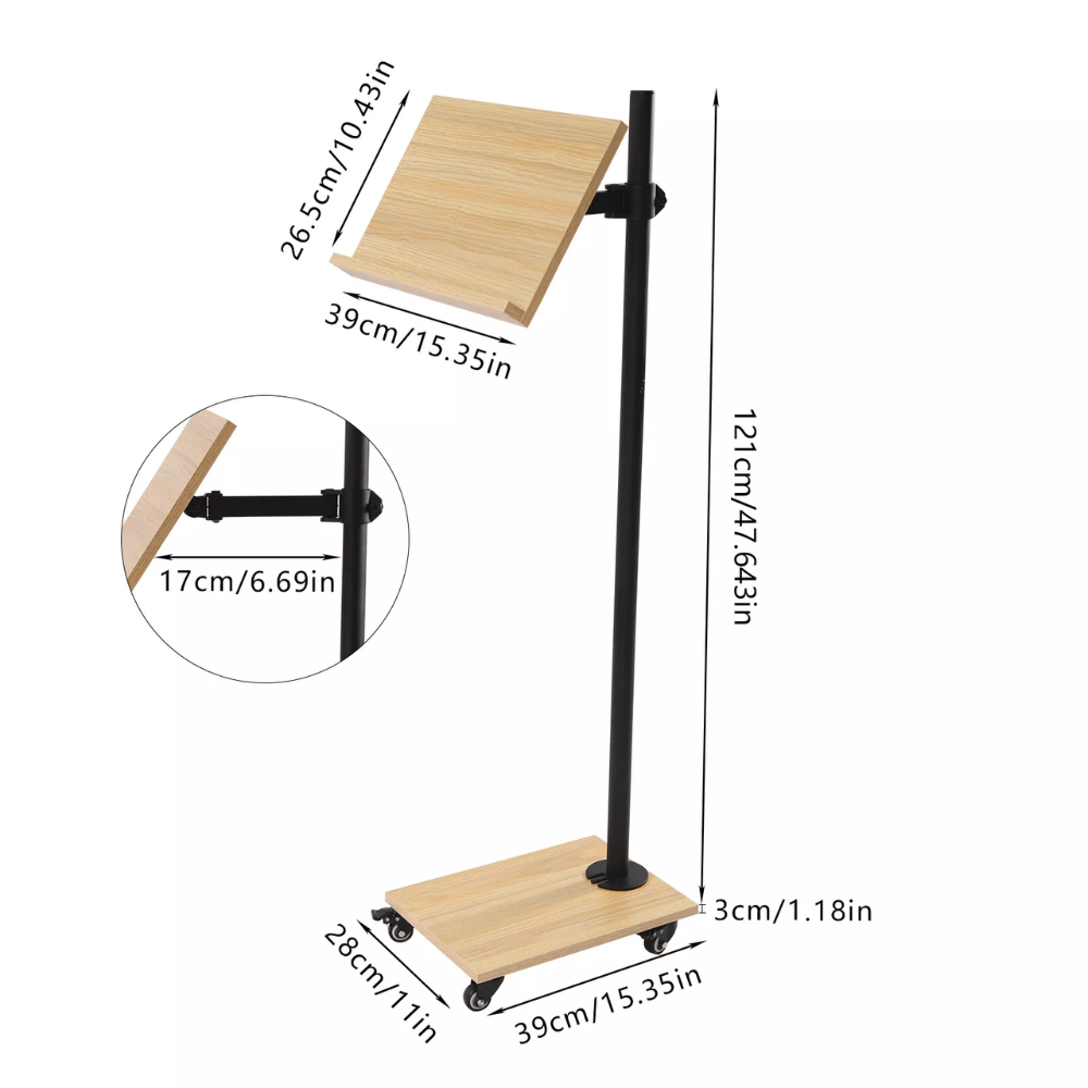 Book Holder Floor Stand for Reading Book Stand Adjustable Height 15.4x11in