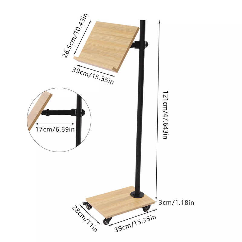 Book Holder Floor Stand for Reading Book Stand Adjustable Height 15.4x11in