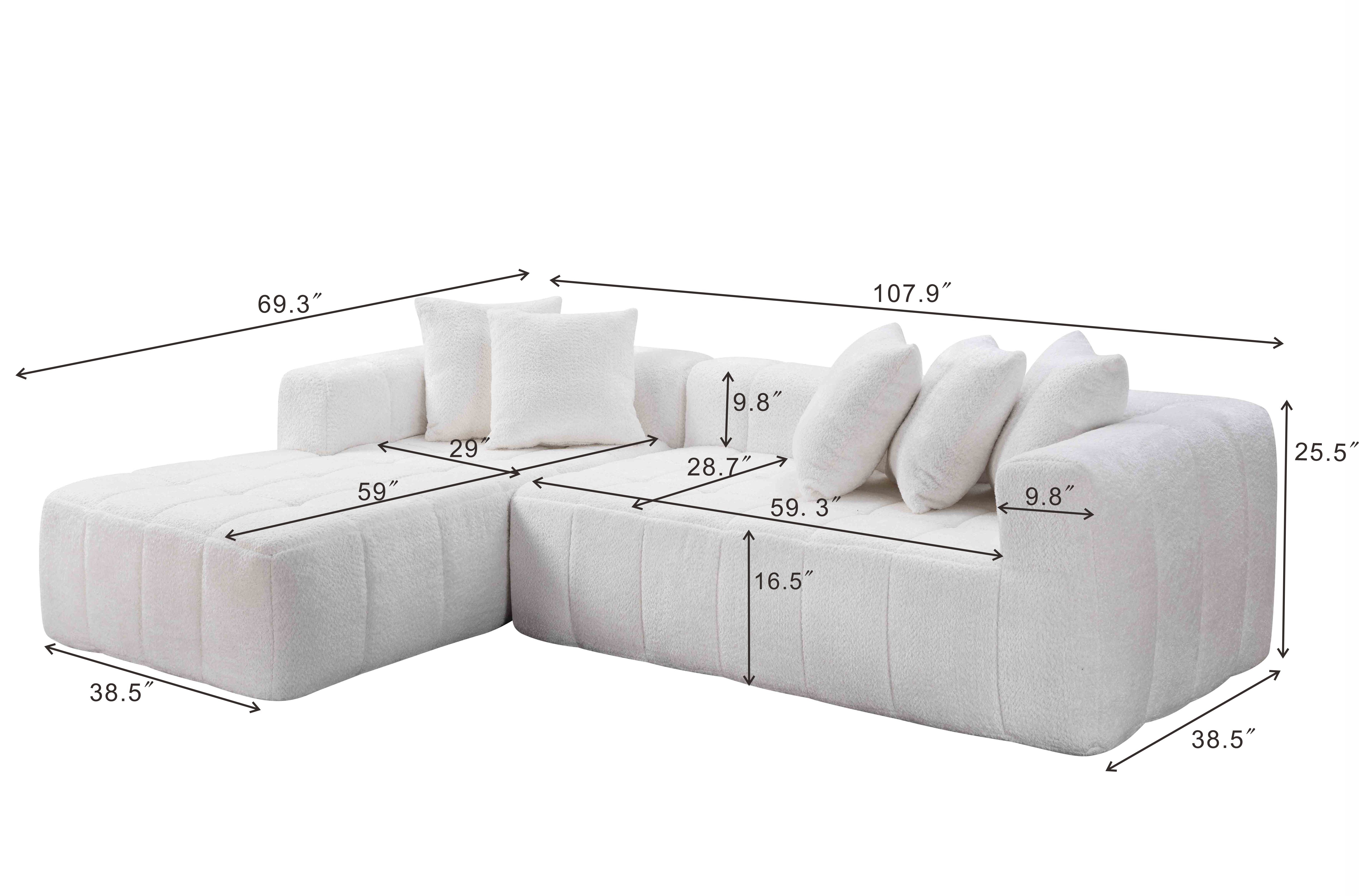 Cloud Modular Sectional Sofa (107.9”).