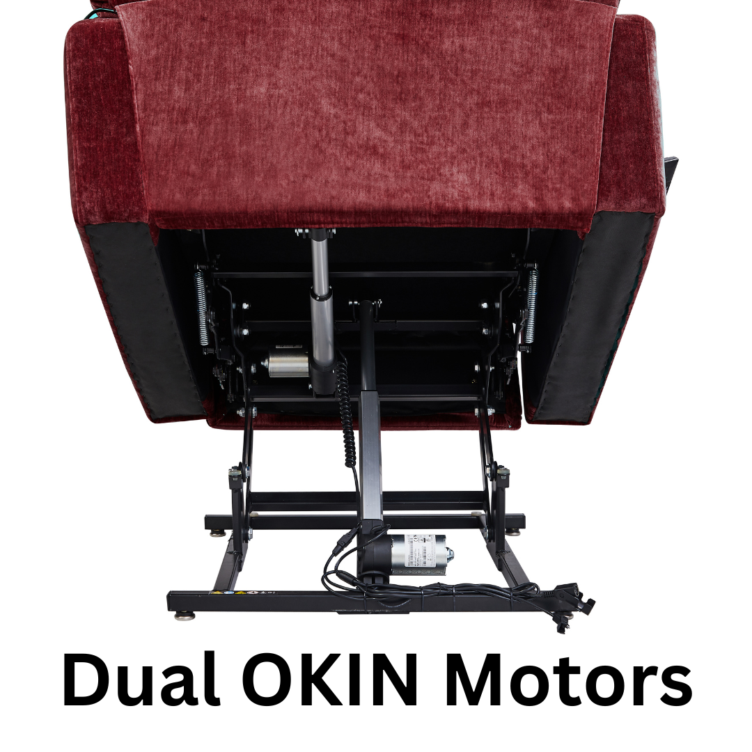 NestingCloud Lift Chair with Dual Motor, 180° Lay Flat Recliner, With Back Up Battery, Red ‪(FREE 2 Years Warranty).