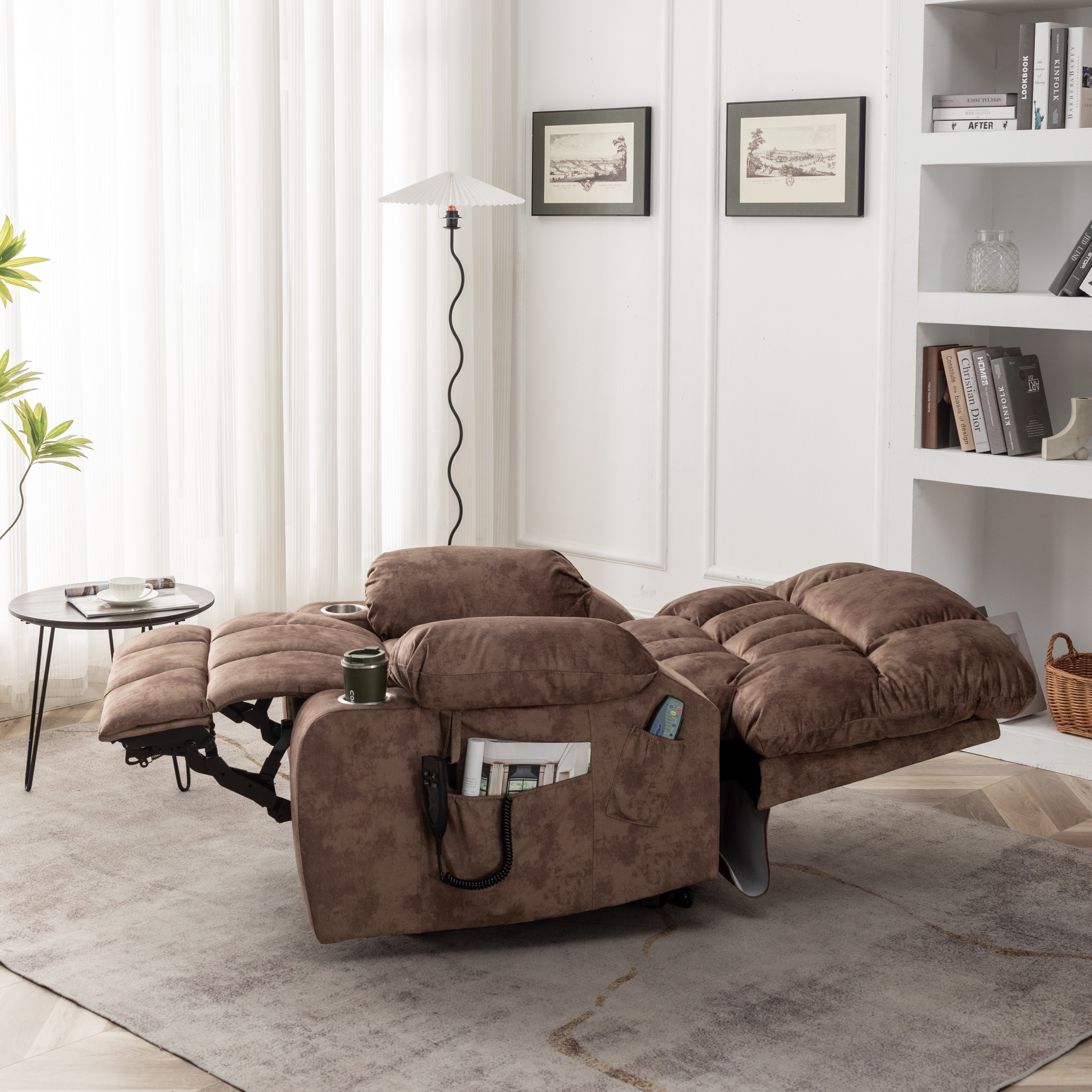 Bulkyriser 2.0 Lay Flat Lift Chair, 25.6 Inch Wide Seat, Brown