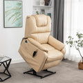SleepingTitan Lift Chair for Elderly, Extra Wide with Dual Motor, 180° Lay Flat Recliner, Heat and Massage, Beige ‪(FREE 2 Years Warranty)