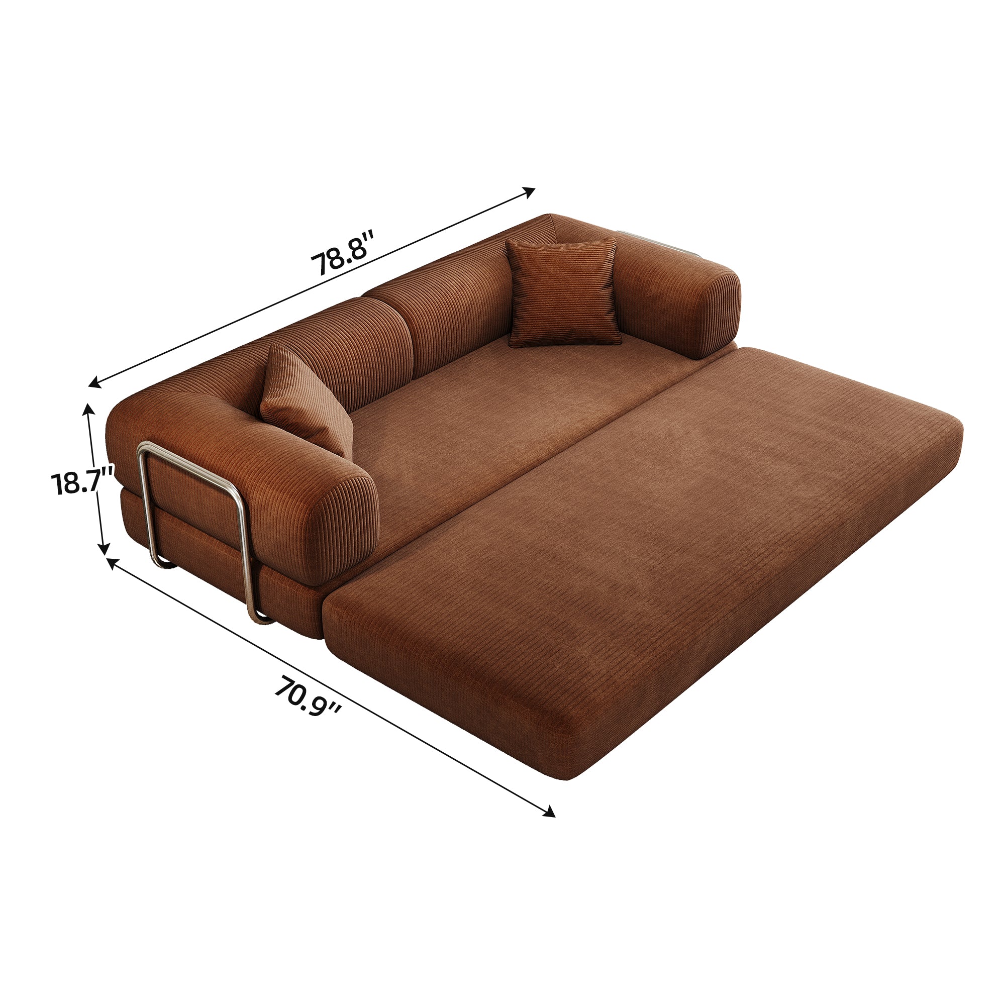 78.8" Compression Sofa Brown