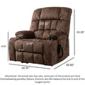 Bulkyriser 2.0 Lay Flat Lift Chair, 25.6 Inch Wide Seat 73.2 Inch Length, Dual Motors, Brown (FREE 2 YEARS WARRANTY)