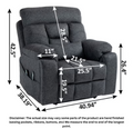 LuxQuad Lay Flat Lift Chair, 25.5 Inch Wide Seat, The First 4 Motors Lift Chair, Grey (FREE 2 Years Warranty)