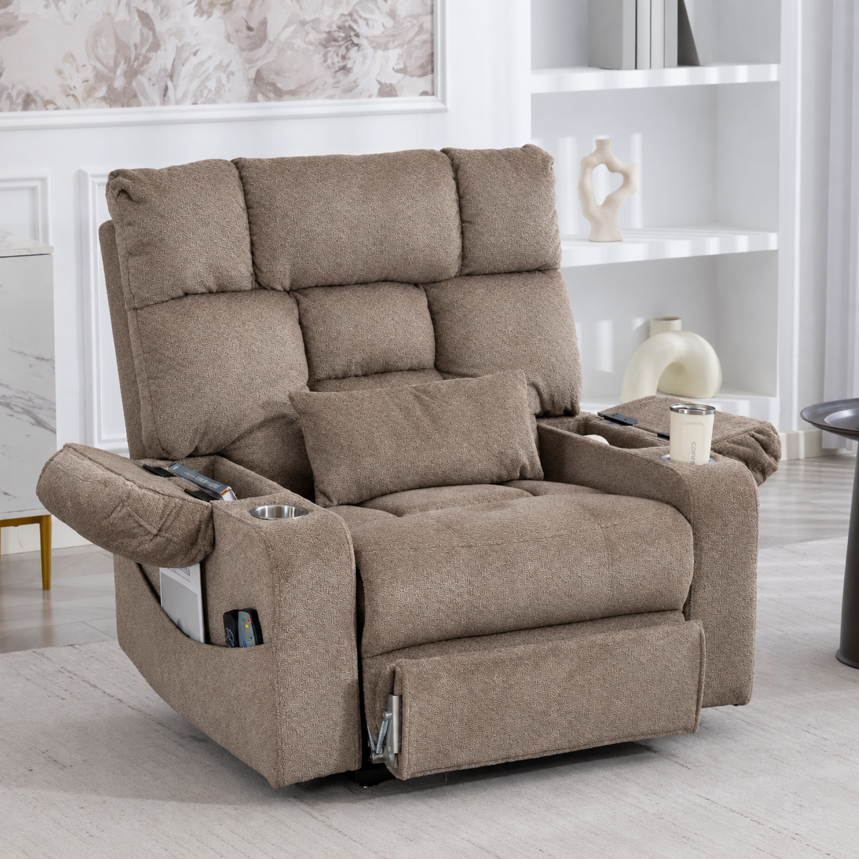 Atlas Lift Chair – 500-LB Big & Tall Dual-Motor Lift Chair with Footrest Extension & Battery Backup
