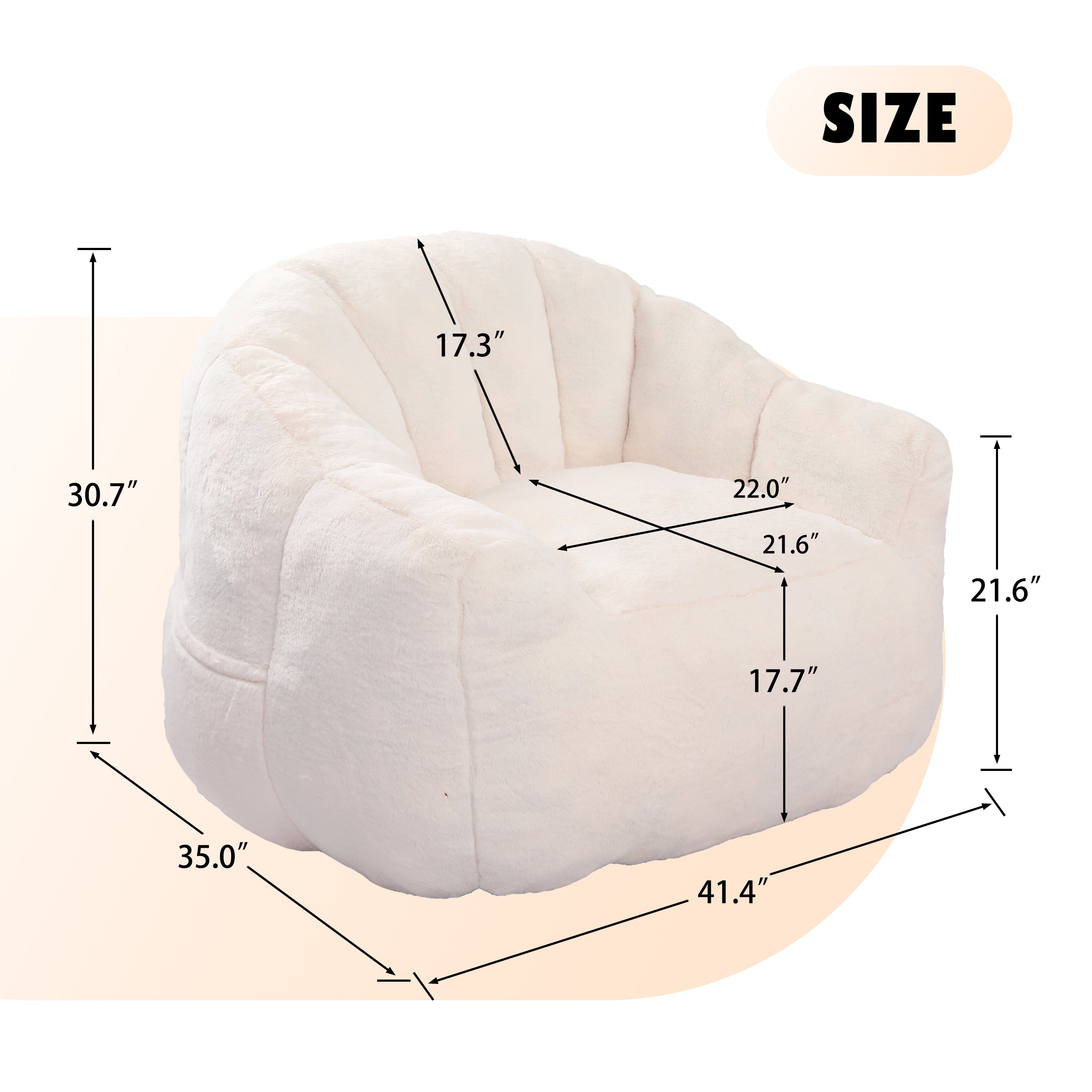 Bean Bag Chair with Armrests.