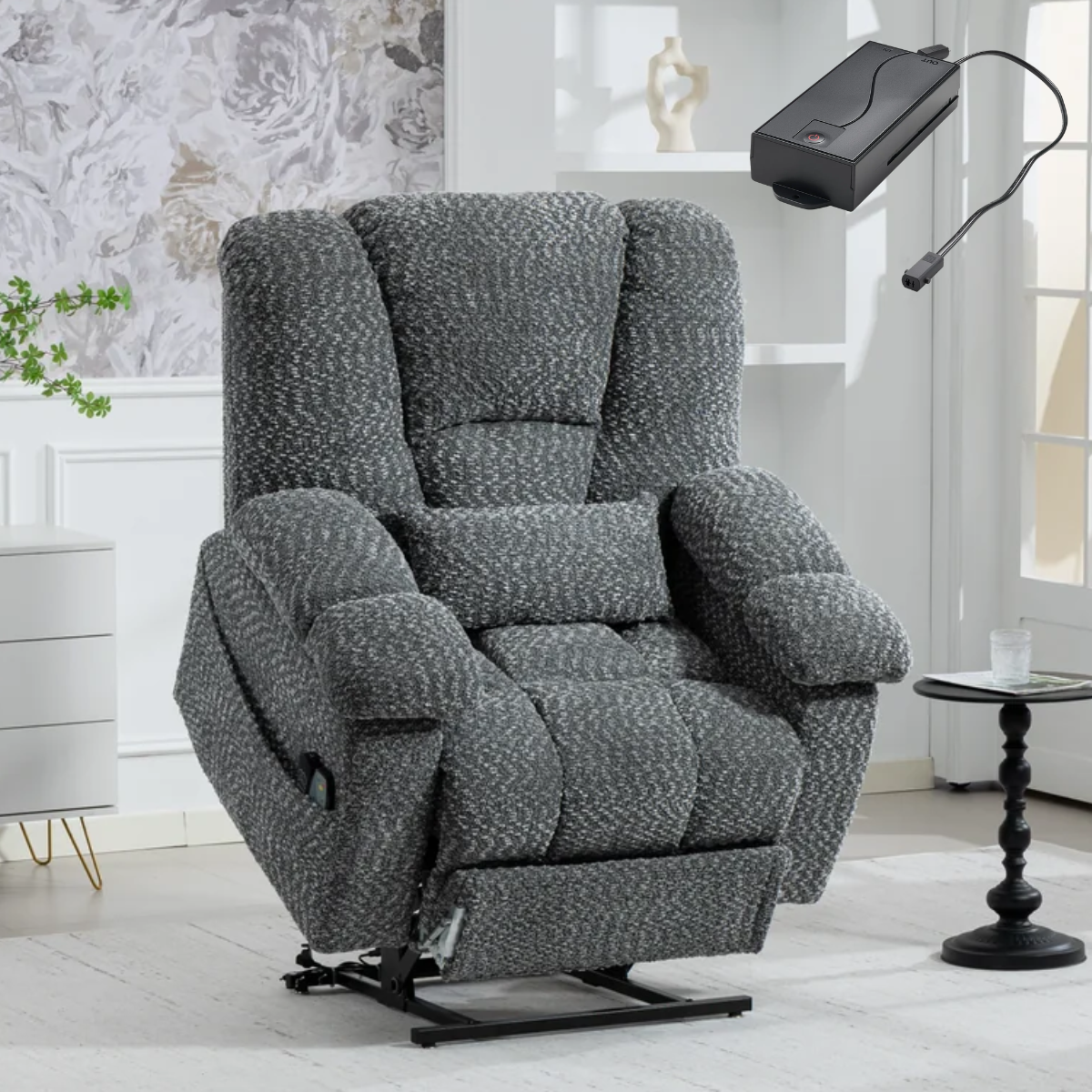 Titan Lift Chair - 28 Inch Wide Seat with Foot Rest Extension - 500 Lbs Capacity with Battery Back Up
