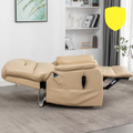 SleepingTitan Lift Chair, Extra Wide with Dual Motor, 180° Lay Flat Recliner, Heat and Massage, Beige ‪(FREE 2 Years Warranty)