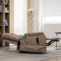 SleepingTitan Lift Chair, Extra Wide with Dual Motor, 180° Lay Flat Recliner, Heat and Massage, Brown ‪(FREE 2 Years Warranty)
