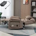 Knight Lay Flat Lift Chair, Extra Wide, Back Up Battery, Wireless Charging Side Table, Beige Brown (Free 2 Years Warranty)