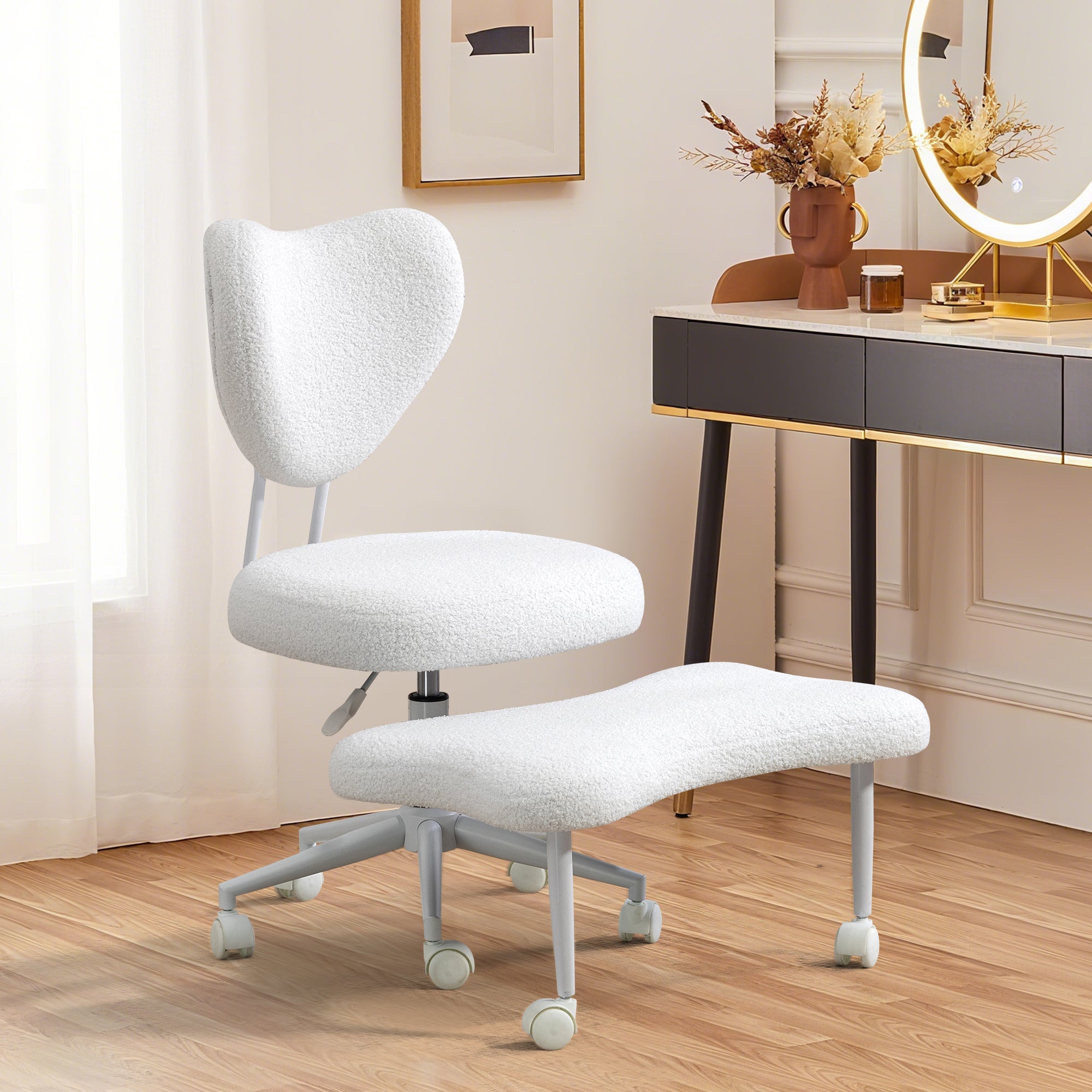 Ergonomic Meditation Chair with Lumbar Support - Beige.
