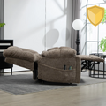 LuxQuad 4 Motors Lay Flat Lift Chair, 27 Inch Wide Seat, Grey-Brown (Free 2 Years Warranty)