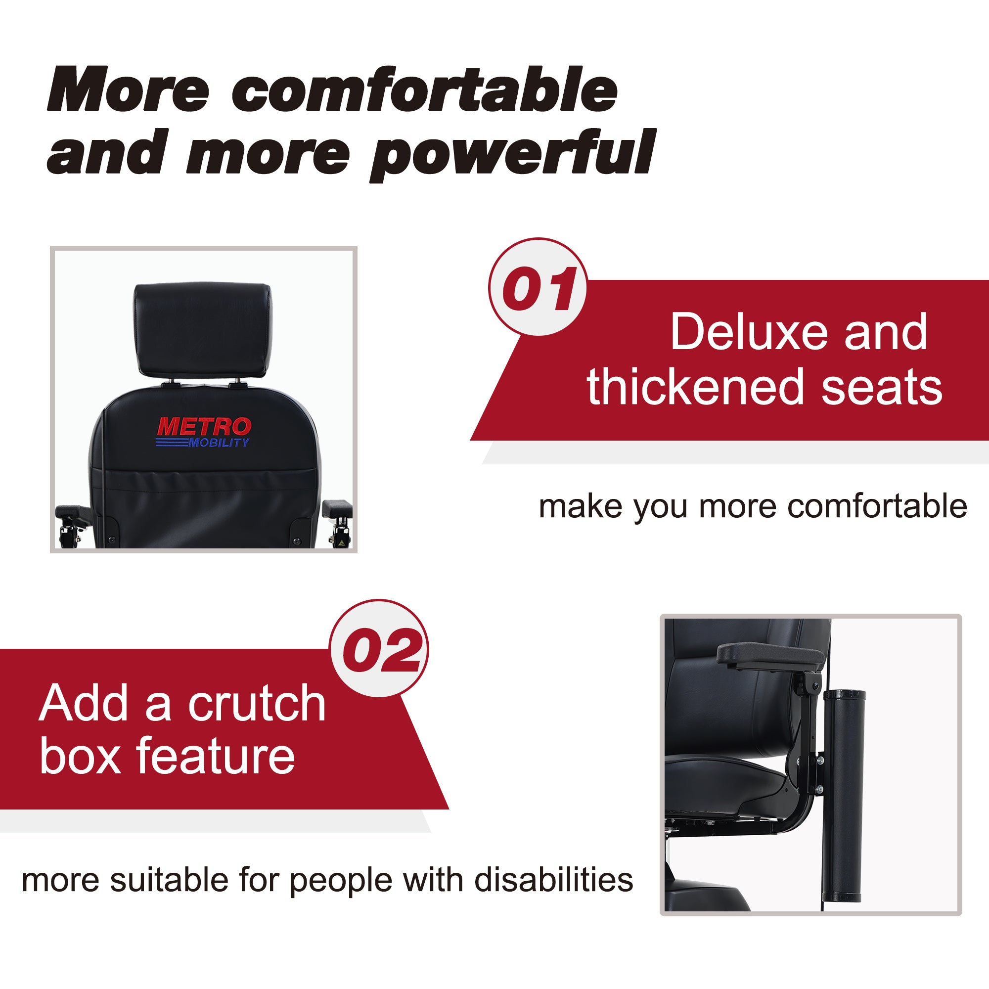 Metro Mobility Max Plus 4-Wheel Mobility Scooter, 300 lb Capacity, 16 Mile Range, Rear Suspension (FREE Raincoat).