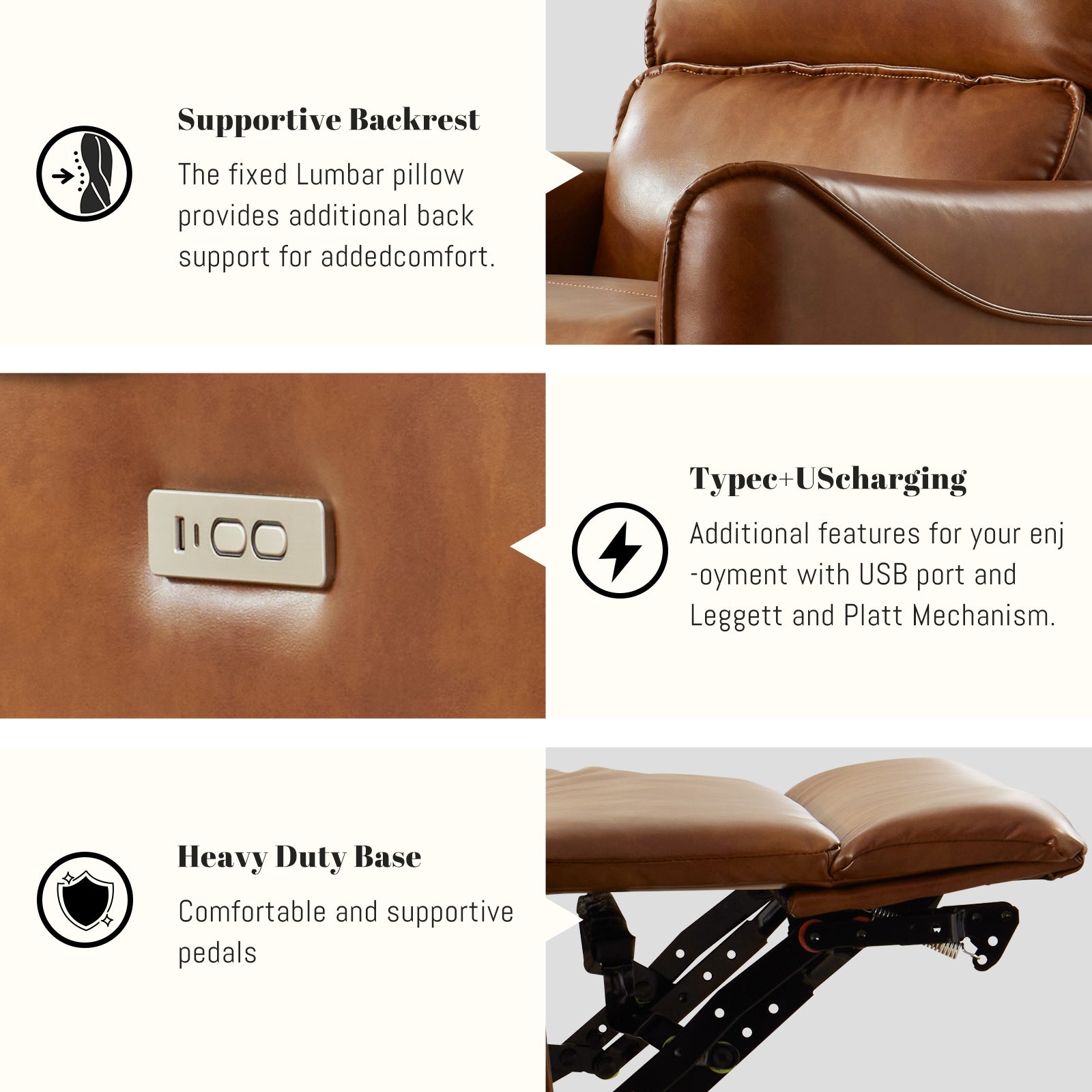 Haven Rocking Chair – Power Recliner with 22.4" Wide Seat & 350 Lbs Capacity