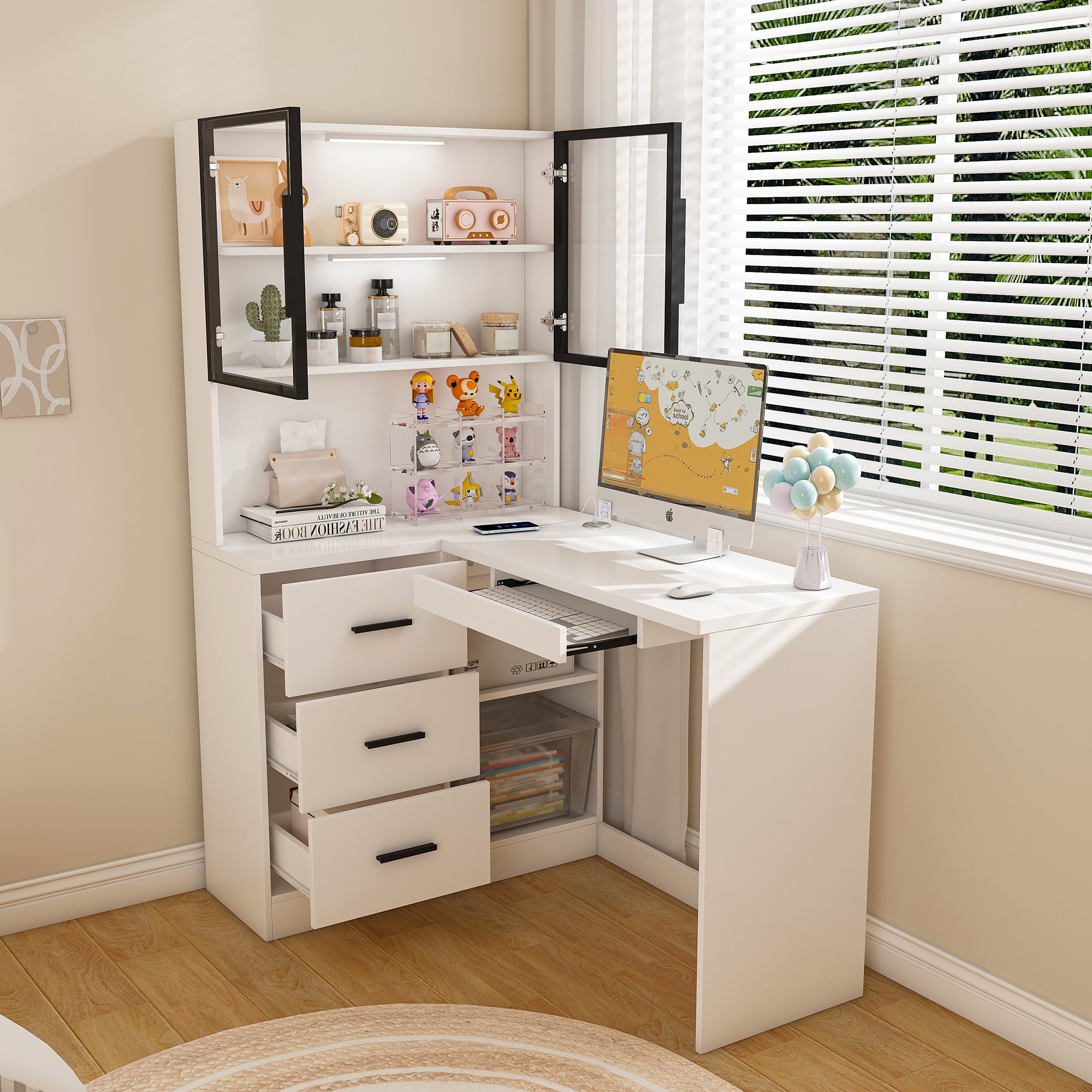 Computer Desk with LED Lights.