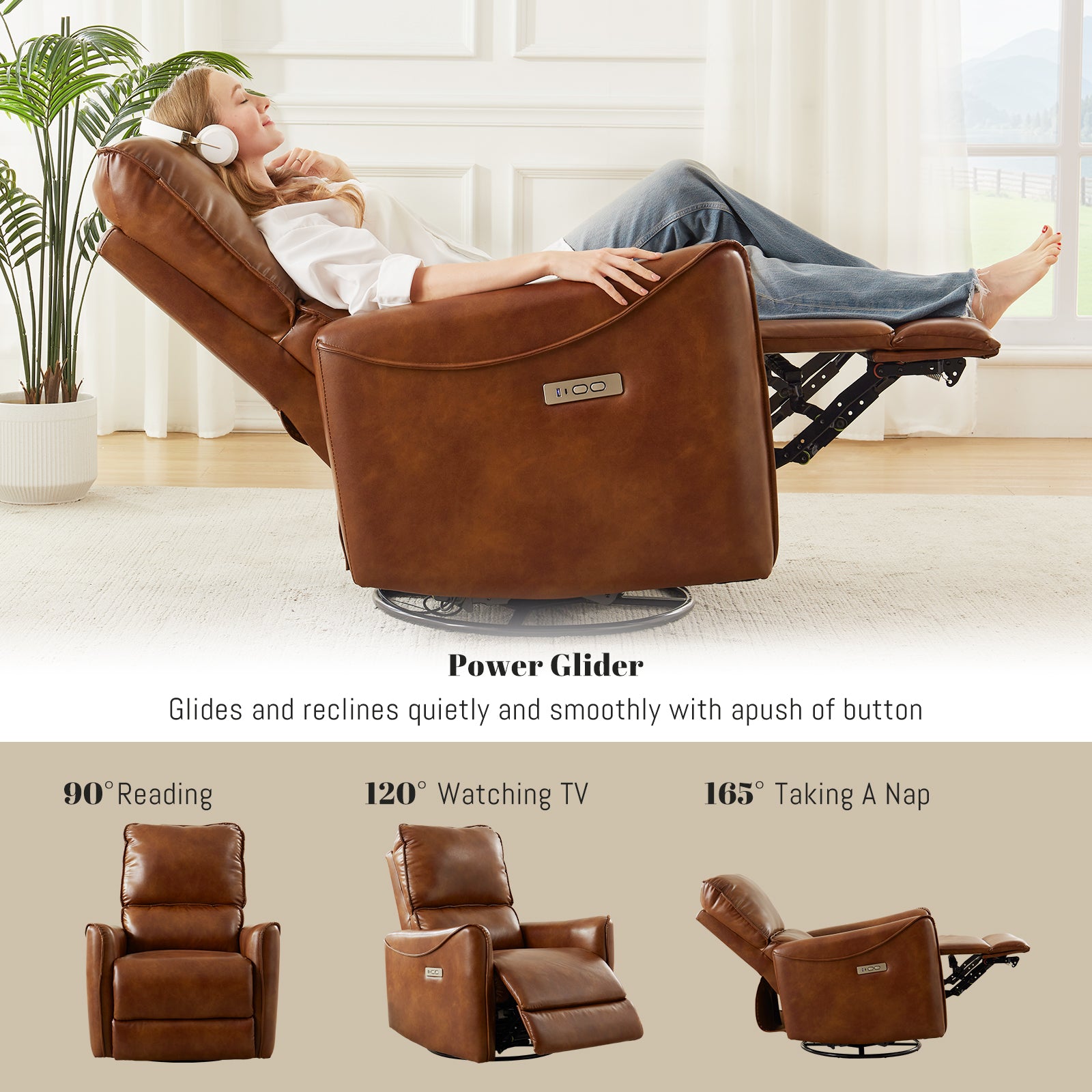 Haven Rocking Chair – Power Recliner with 22.4" Wide Seat & 350 Lbs Capacity