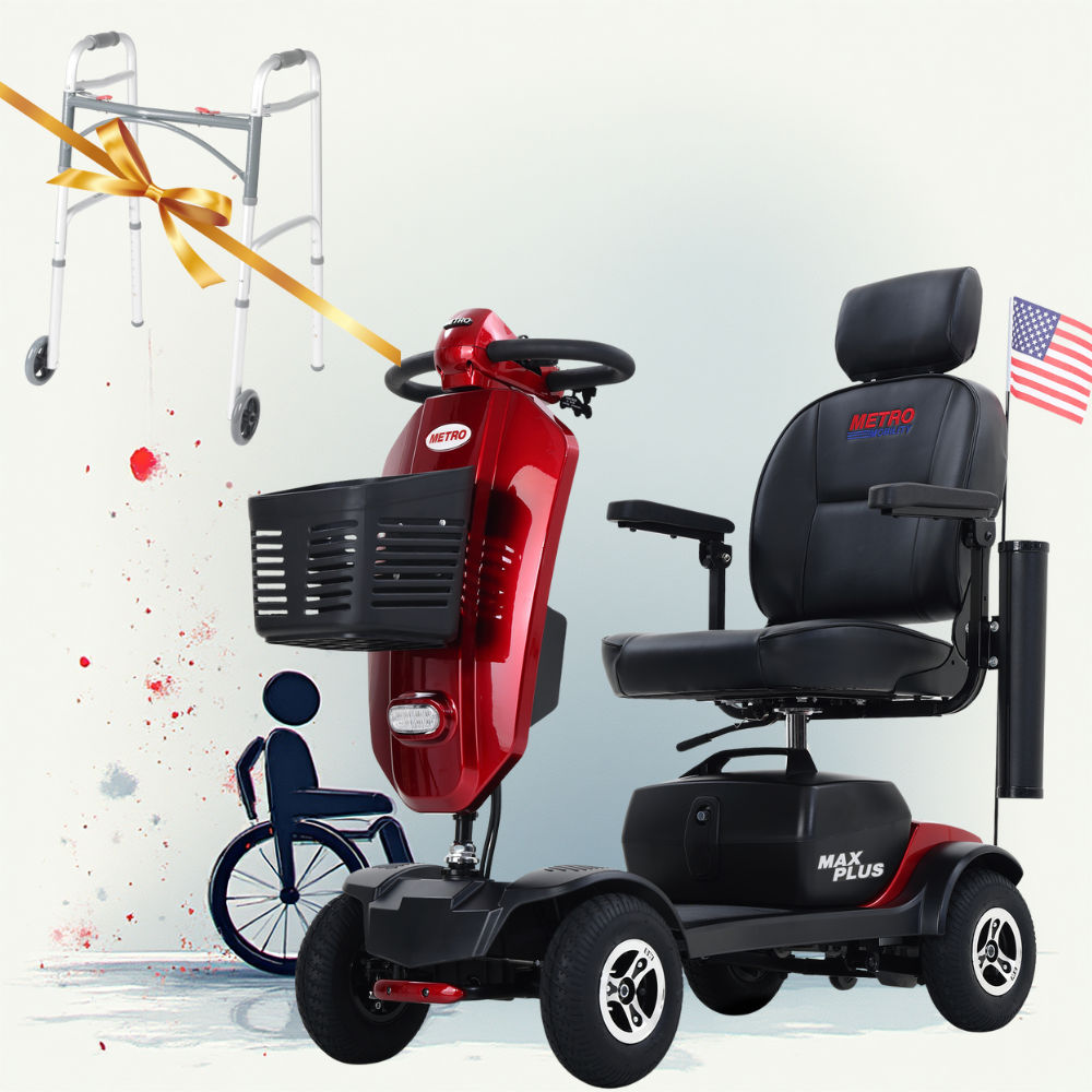 Metro Mobility Max Plus 4-Wheel Mobility Scooter, 300 Lbs, 16 Miles