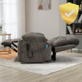Castle 2.0 Lay flat Lift Chair, 26 Inch Wide Seat 71.5  Inch Length, Dual Motors and Hidden Cups Holder, Dark Brown (FREE CPS WARRANTY)