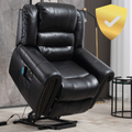 Atlas Faux Leather Lift Chair - Black (FREE 2 Years Warranty and Neck Massager)