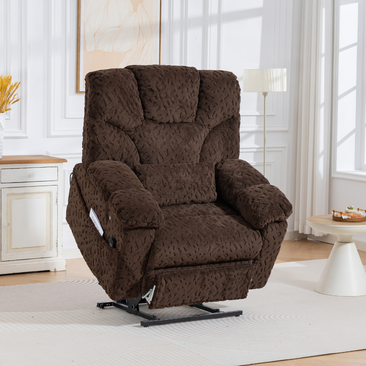 AirCell Massage Lift Chair – 28 Inch Wide Seat, 500-LBS Capacity with Extended Footrest