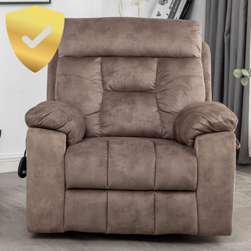 Castle Oversized Lift Chair, 26 Inch Wide Seat with Heat and Massage, Hidden Cup Holder, Camel ‪(FREE 2 Years CPS Warranty)