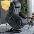 Crius Lift Chair with Heat and Massage for Elderly 22 Inch Wide, Velvet Dark Cyan-Blue ‪(FREE 2 Years CPS Warranty)