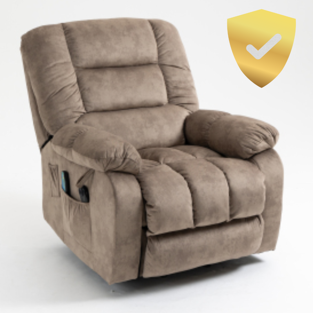 TheCloud Lift Chair Recliner with Heat and Massage, Safety Motion, Brown ‪(FREE 2 Years Warranty).