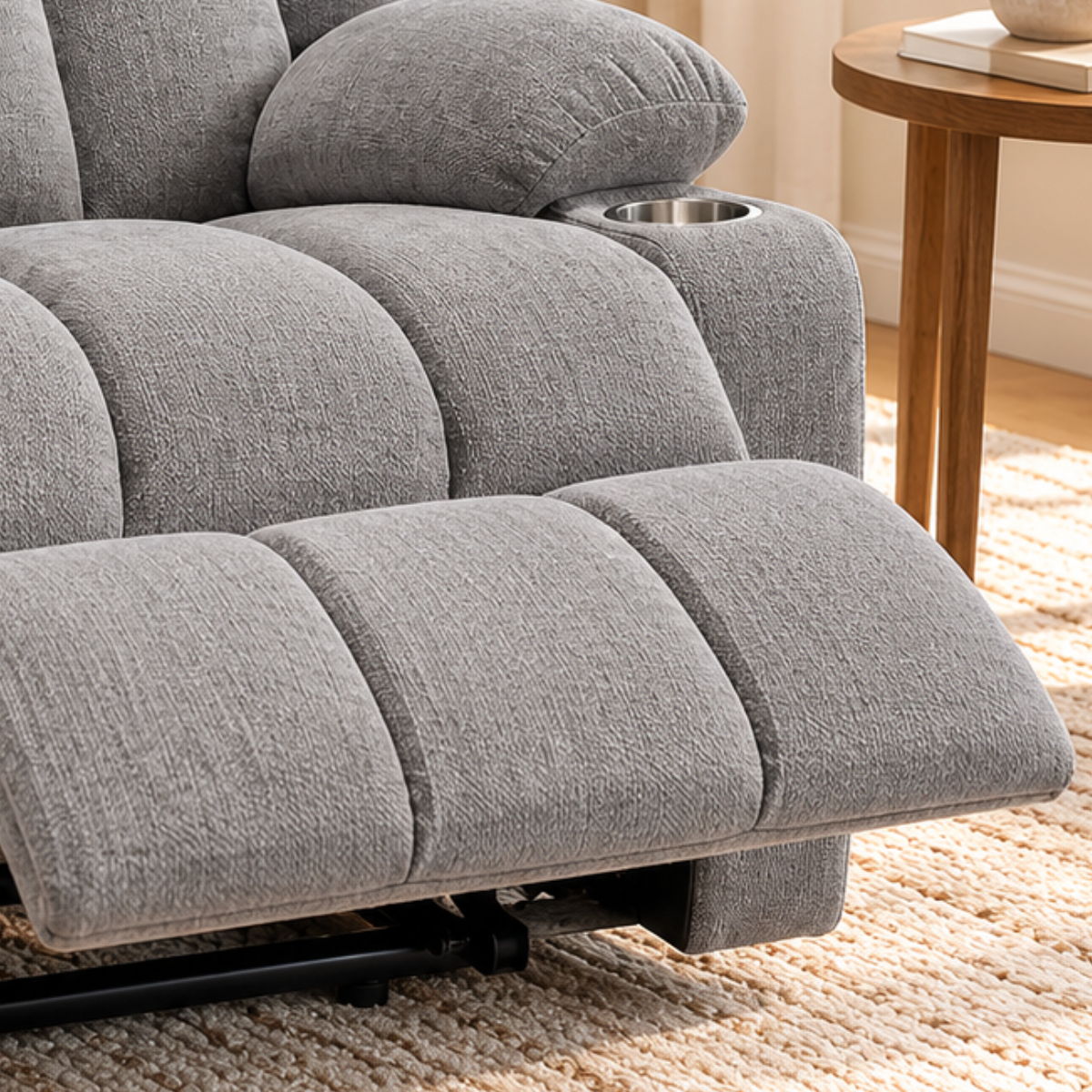 CloudPulse Electric Recliner – Chenille Power Recliner with 8-Point Massage, Lumbar Heat & USB Charging