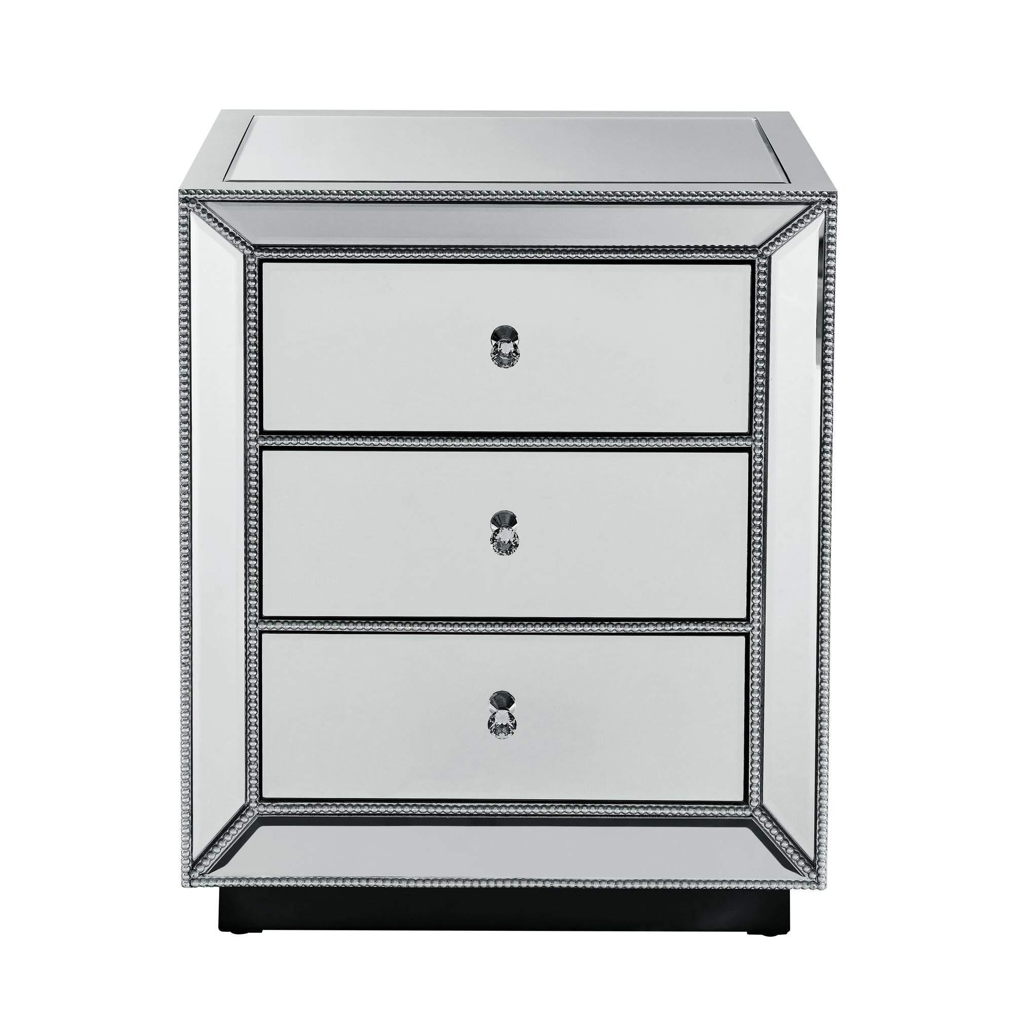 3-Drawer Cabinet with Beaded Mirror Finish.