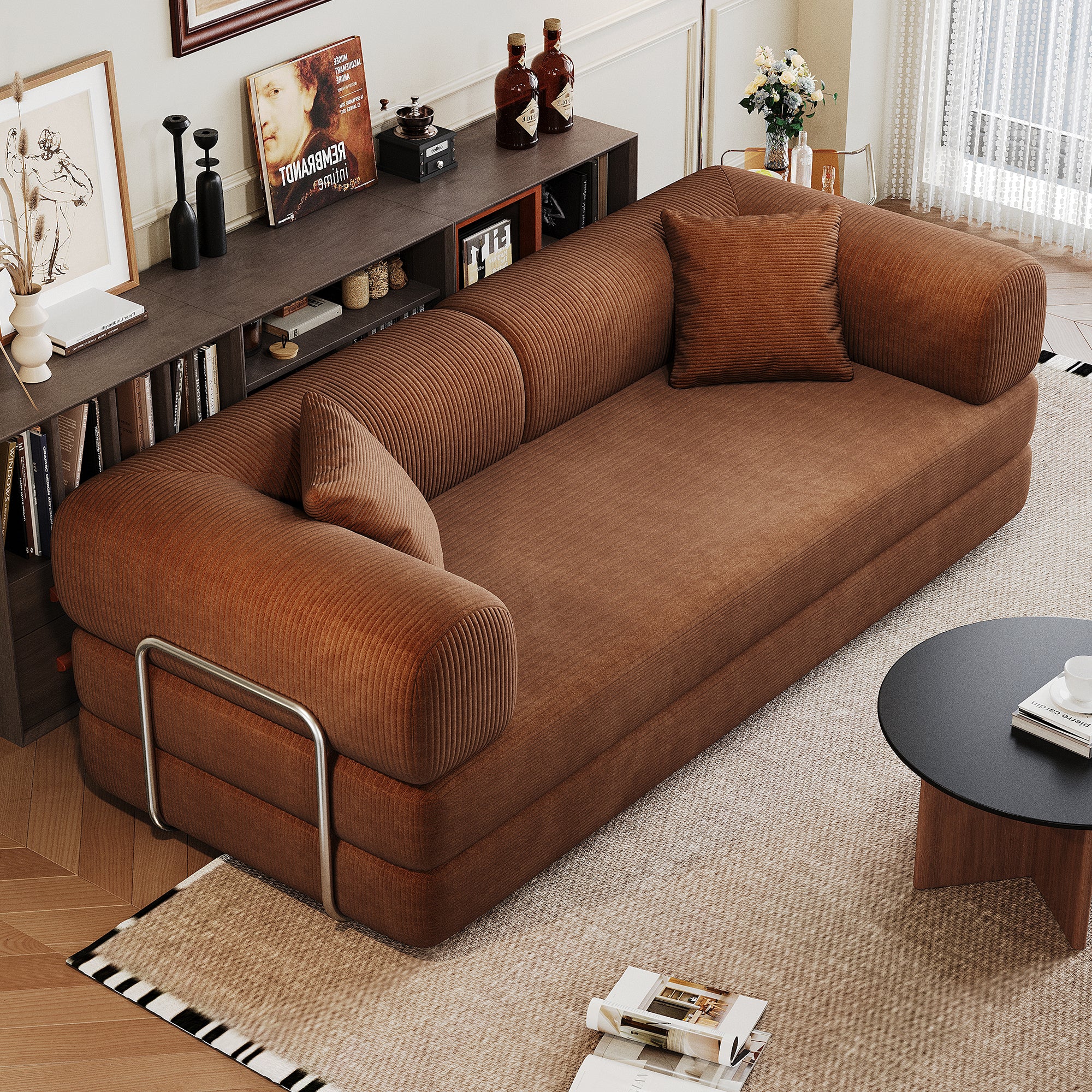 78.8" Compression Sofa Brown