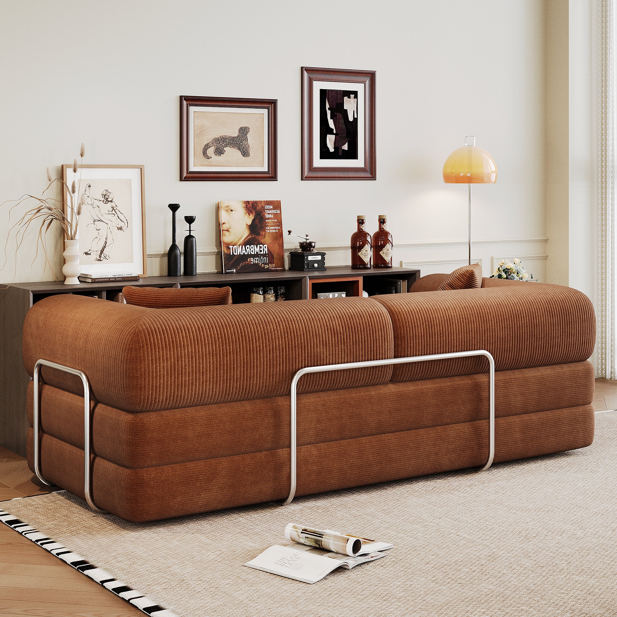 78.8" Compression Sofa Brown