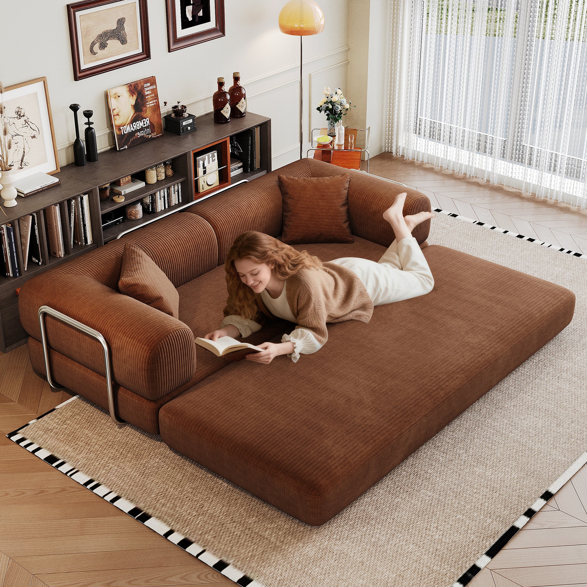 78.8" Compression Sofa Brown